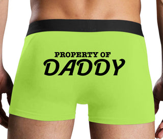 Property Of Daddy - Neon Yellow Boxer Brief