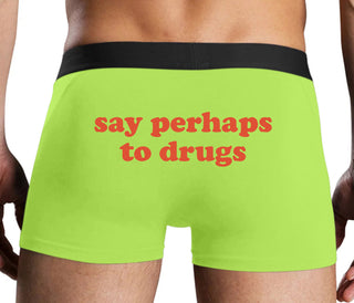 Say Perhaps To Drugs - Neon Yellow Boxer Brief