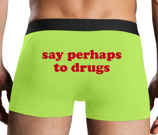 Say Perhaps To Drugs - Neon Yellow Boxer Brief