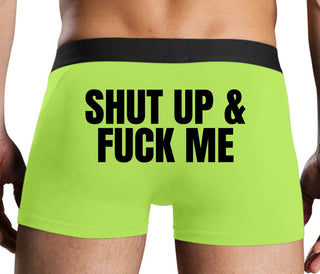 Shut Up and Fuck Me - Neon Yellow Boxer Brief