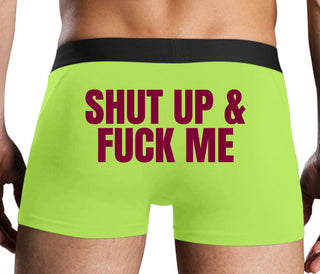 Shut Up and Fuck Me - Neon Yellow Boxer Brief