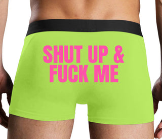 Shut Up and Fuck Me - Neon Yellow Boxer Brief
