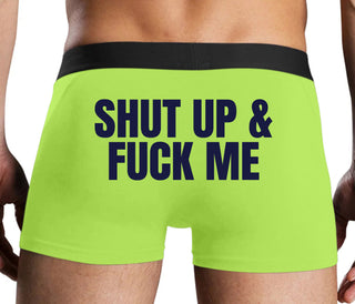 Shut Up and Fuck Me - Neon Yellow Boxer Brief
