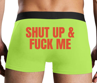 Shut Up and Fuck Me - Neon Yellow Boxer Brief