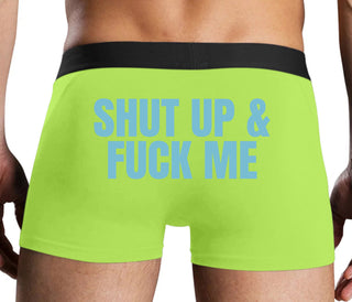 Shut Up and Fuck Me - Neon Yellow Boxer Brief