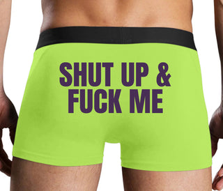 Shut Up and Fuck Me - Neon Yellow Boxer Brief