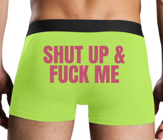 Shut Up and Fuck Me - Neon Yellow Boxer Brief