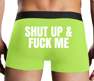 Shut Up and Fuck Me - Neon Yellow Boxer Brief