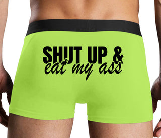 Shut Up and Eat My Ass - Neon Yellow Boxer Brief