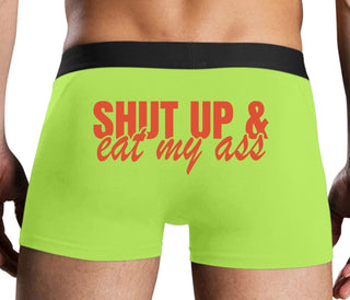 Shut Up and Eat My Ass - Neon Yellow Boxer Brief