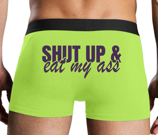 Shut Up and Eat My Ass - Neon Yellow Boxer Brief