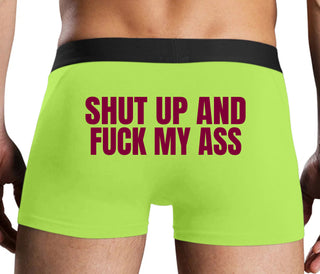 Shut Up and Fuck My Ass - Neon Yellow Boxer Brief