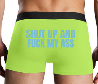 Shut Up and Fuck My Ass - Neon Yellow Boxer Brief