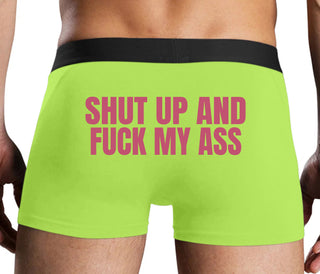Shut Up and Fuck My Ass - Neon Yellow Boxer Brief