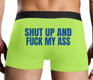 Shut Up and Fuck My Ass - Neon Yellow Boxer Brief