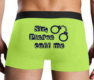 Sir Please Cuff Me - Neon Yellow Boxer Brief