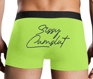 Sissy Cumslut - Neon Yellow Boxer Brief