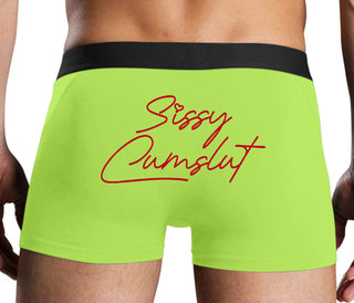Sissy Cumslut - Neon Yellow Boxer Brief