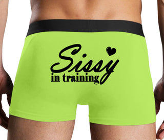 Sissy In Training - Neon Yellow Boxer Brief