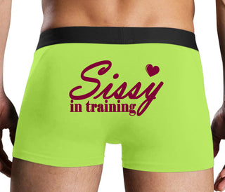 Sissy In Training - Neon Yellow Boxer Brief