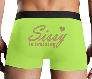 Sissy In Training - Neon Yellow Boxer Brief