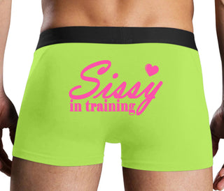 Sissy In Training - Neon Yellow Boxer Brief