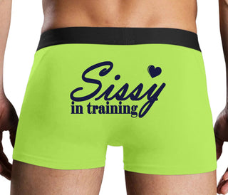 Sissy In Training - Neon Yellow Boxer Brief