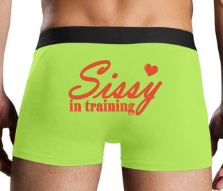 Sissy In Training - Neon Yellow Boxer Brief