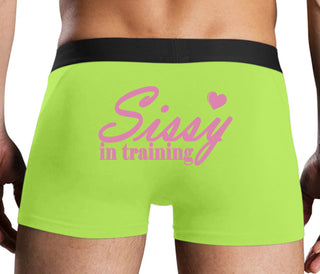 Sissy In Training - Neon Yellow Boxer Brief