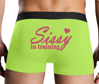 Sissy In Training - Neon Yellow Boxer Brief