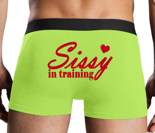 Sissy In Training - Neon Yellow Boxer Brief