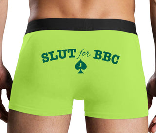 Slut For Big Black Cock - Jack Of Spades - Neon Yellow Boxer Brief