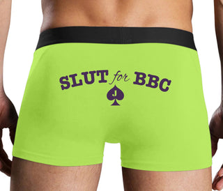 Slut For Big Black Cock - Jack Of Spades - Neon Yellow Boxer Brief