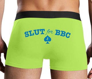 Slut For Big Black Cock - Jack Of Spades - Neon Yellow Boxer Brief