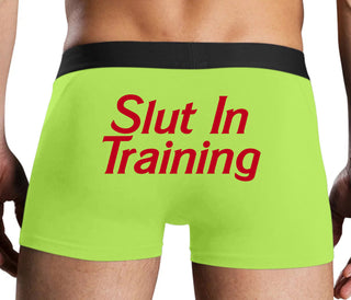 Slut In Training - Neon Yellow Boxer Brief