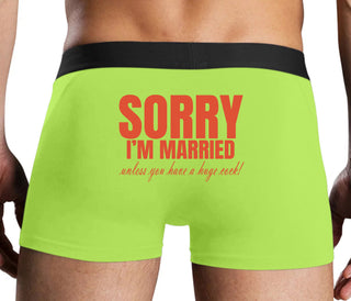 Sorry I'm Married Unless You Have A Huge Cock - Neon Yellow Boxer Brief