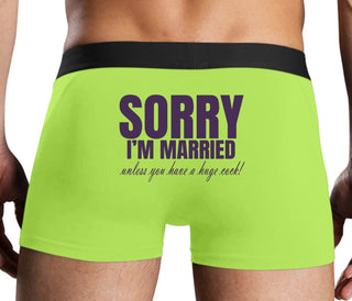 Sorry I'm Married Unless You Have A Huge Cock - Neon Yellow Boxer Brief