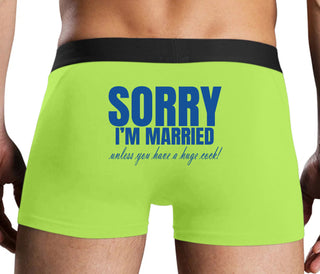 Sorry I'm Married Unless You Have A Huge Cock - Neon Yellow Boxer Brief