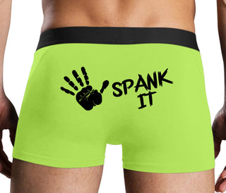 Spank It - Cute Hand Print - Neon Yellow Boxer Brief