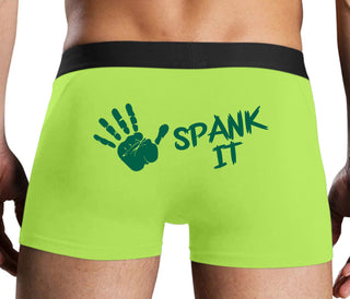 Spank It - Cute Hand Print - Neon Yellow Boxer Brief