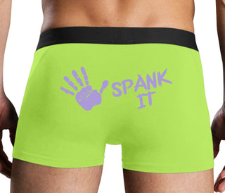 Spank It - Cute Hand Print - Neon Yellow Boxer Brief