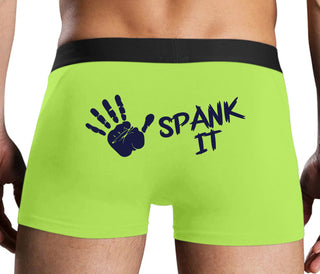 Spank It - Cute Hand Print - Neon Yellow Boxer Brief