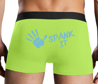 Spank It - Cute Hand Print - Neon Yellow Boxer Brief