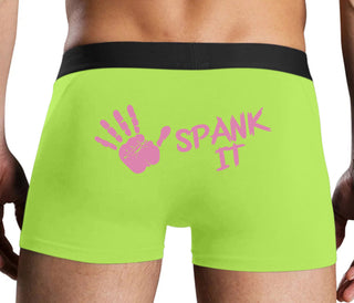 Spank It - Cute Hand Print - Neon Yellow Boxer Brief