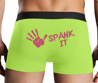 Spank It - Cute Hand Print - Neon Yellow Boxer Brief