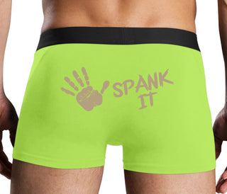 Spank It - Cute Hand Print - Neon Yellow Boxer Brief