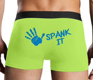 Spank It - Cute Hand Print - Neon Yellow Boxer Brief
