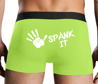 Spank It - Cute Hand Print - Neon Yellow Boxer Brief