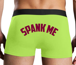Spank Me - Bold Design - Neon Yellow Boxer Brief