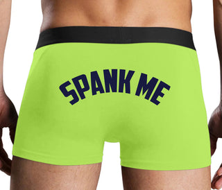 Spank Me - Bold Design - Neon Yellow Boxer Brief